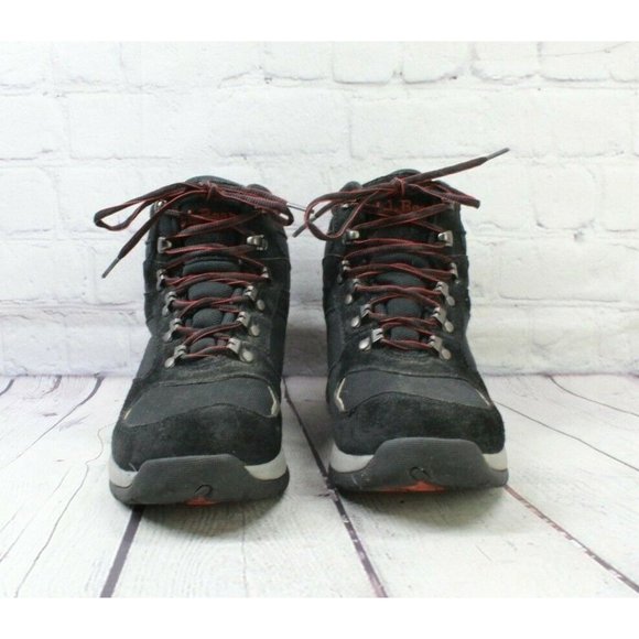 LL Bean Black Suede Mesh High Top Mountain Classic Hikers Boots Size 9 M - Picture 4 of 9
